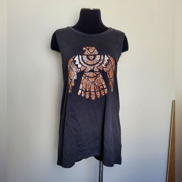 Zutter Women's Falcon Bird Tank Top Ringer Black Biker Motorcyle Punk Grunge - Picture 1 of 8